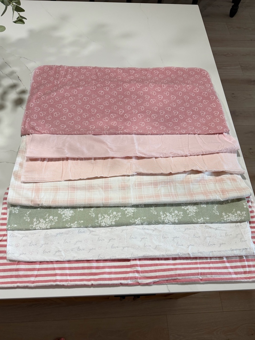 Baby Swaddle Blankets Soft Pastel Cotton Bedding Set - Pink/Green Assorted